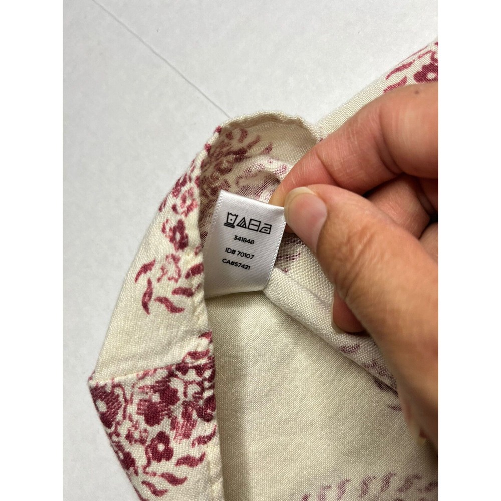 Loft Petites Linen Blend Cami Size SP Spaghetti Tank Top Paisley Floral - Picture 8 of 10